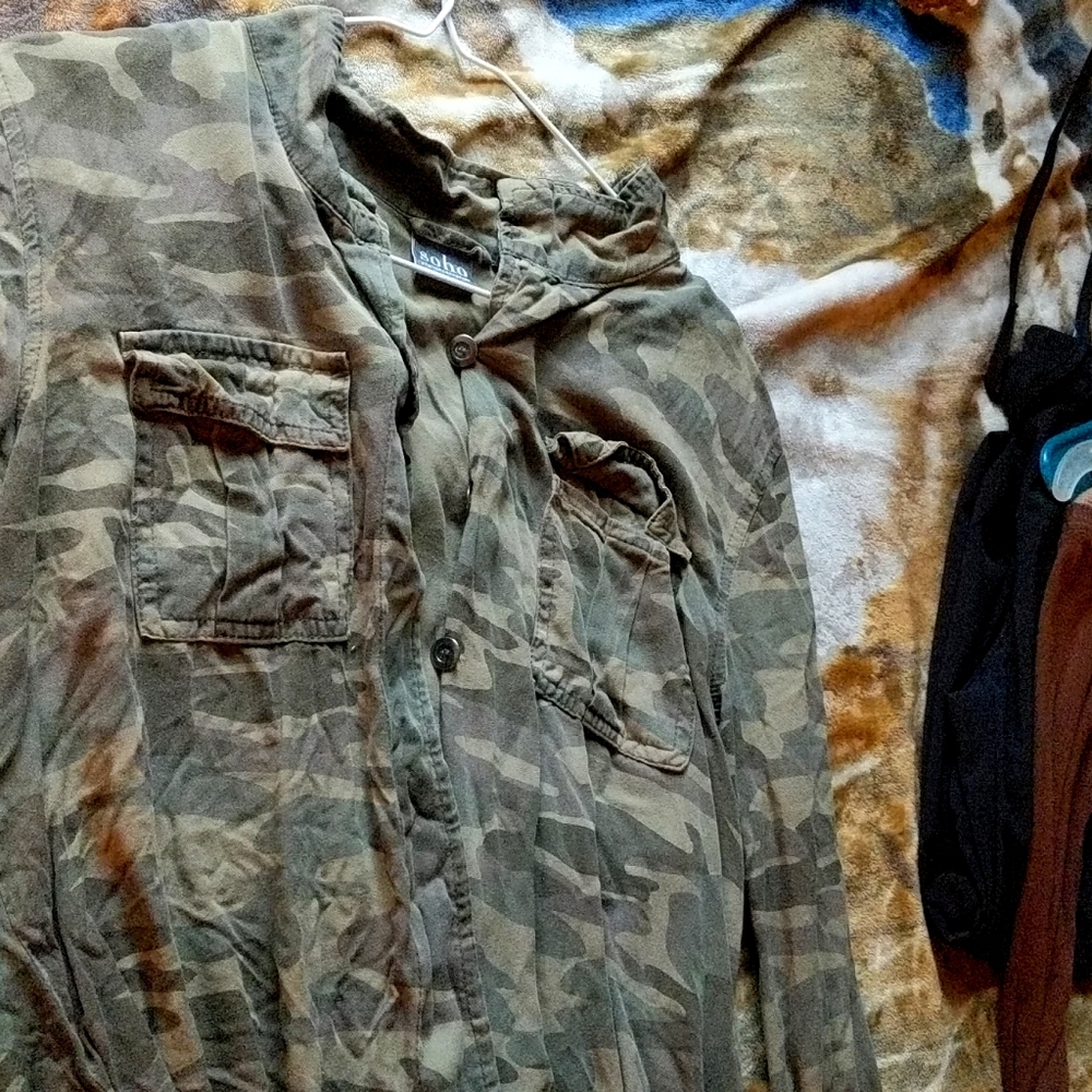 Camo button down shirt